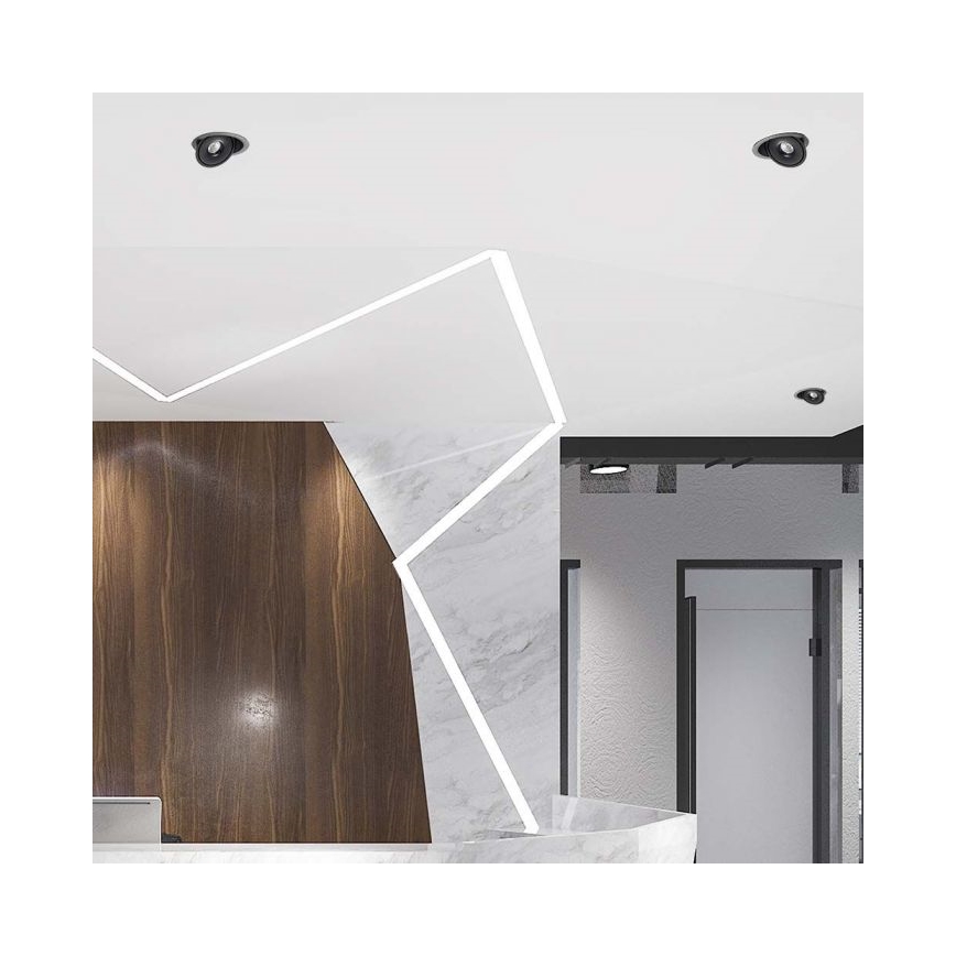 LED Upotettava alasvalaisin LED/28W/230V 3000/4000/6400K halkaisija 20 cm musta