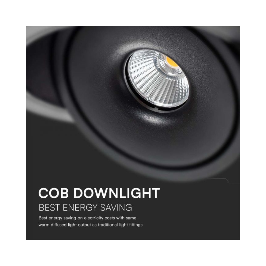 LED Upotettava alasvalaisin LED/28W/230V 3000/4000/6400K halkaisija 20 cm musta