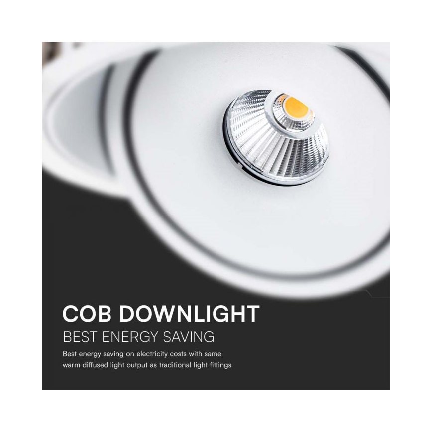 LED alasvalopistevalaisin LED/28W/230V 3000/4000/6400K halkaisija 20 cm valkoinen