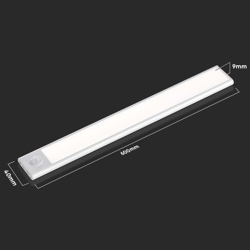 LED-alasvalaisin anturilla LED/2,5W/5V 3000 mAh 3000K