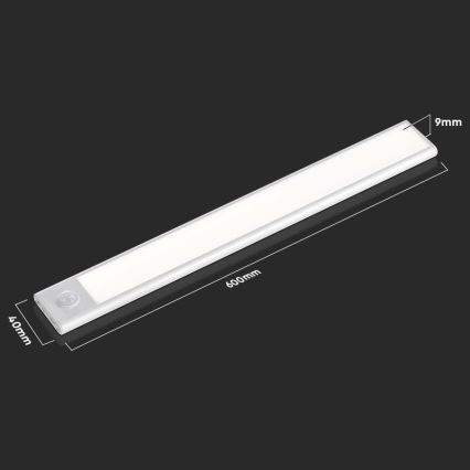 LED-alasvalaisin anturilla LED/2,5W/5V 4000K 3000 mAh
