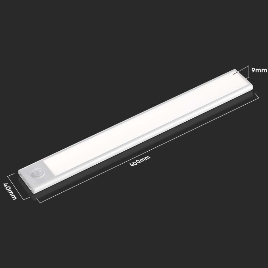 LED-alasvalaisin anturilla LED/2W/5V 4000K 2200 mAh