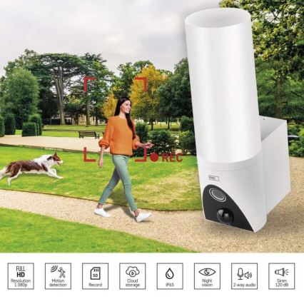 LED Älykäs ulkokamera valolla GoSmart LED/12W/230V IP65 Wi-Fi Tuya valkoinen