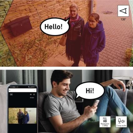 LED Älykäs ulkokamera valolla GoSmart LED/12W/230V IP65 Wi-Fi Tuya valkoinen