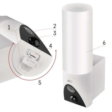 LED Älykäs ulkokamera valolla GoSmart LED/12W/230V IP65 Wi-Fi Tuya valkoinen