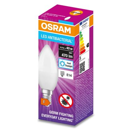 LED Antibakteerinen polttimo B40 E14/4,9W/230V 6500K - Osram