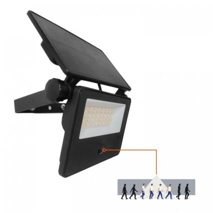 Aurinkokäyttöinen LED-valonheitin anturilla NCS G2 LED/20W/3,7V 3000/4000/6500K IP54 2600 mAh