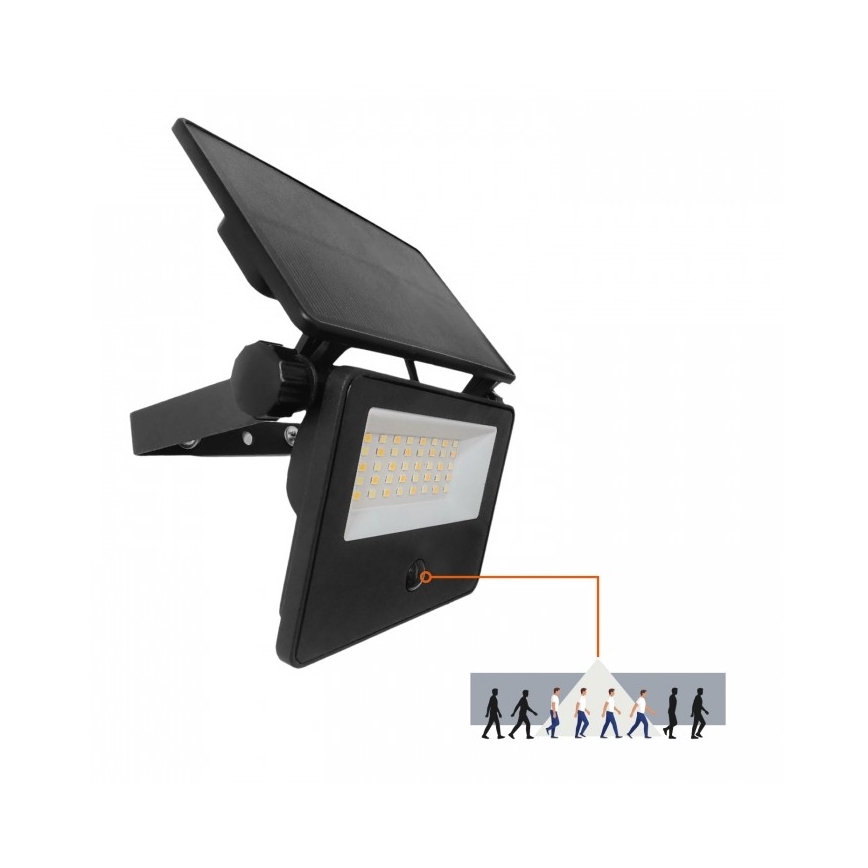 Aurinkokäyttöinen LED-valonheitin anturilla NCS G2 LED/20W/3,7V 3000/4000/6500K IP54 2600 mAh