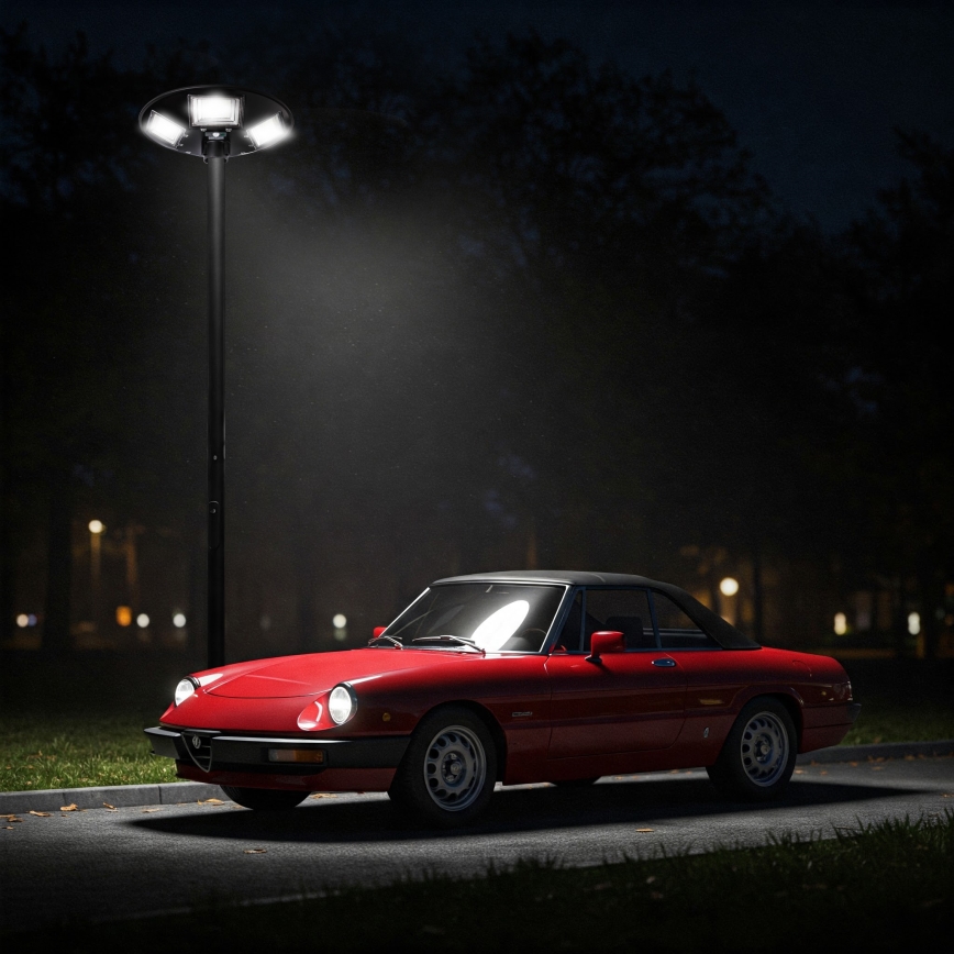 LED Himmennettävä aurinkokäyttöinen katuvalaisin anturilla LED/22W/6V 18000 mAh 6500K IP65 musta + kaukosäädin