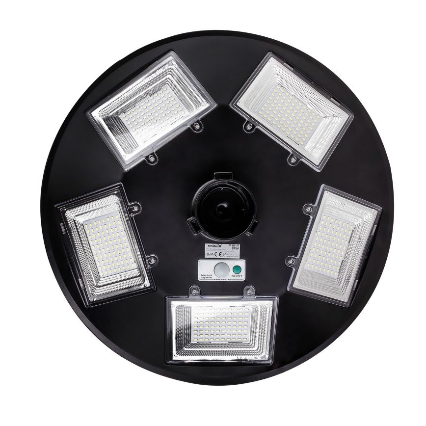 LED Himmennettävä aurinkokäyttöinen katuvalaisin anturilla LED/22W/6V 18000 mAh 6500K IP65 musta + kaukosäädin