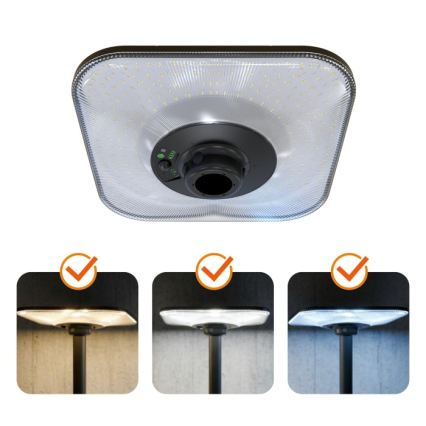 LED-aurinkokennolla varustettu katuvalaisin anturilla SOLSUMI LED/25W/3,2V 3000/4000/6500K IP54 24000 mAh + kaukosäädin