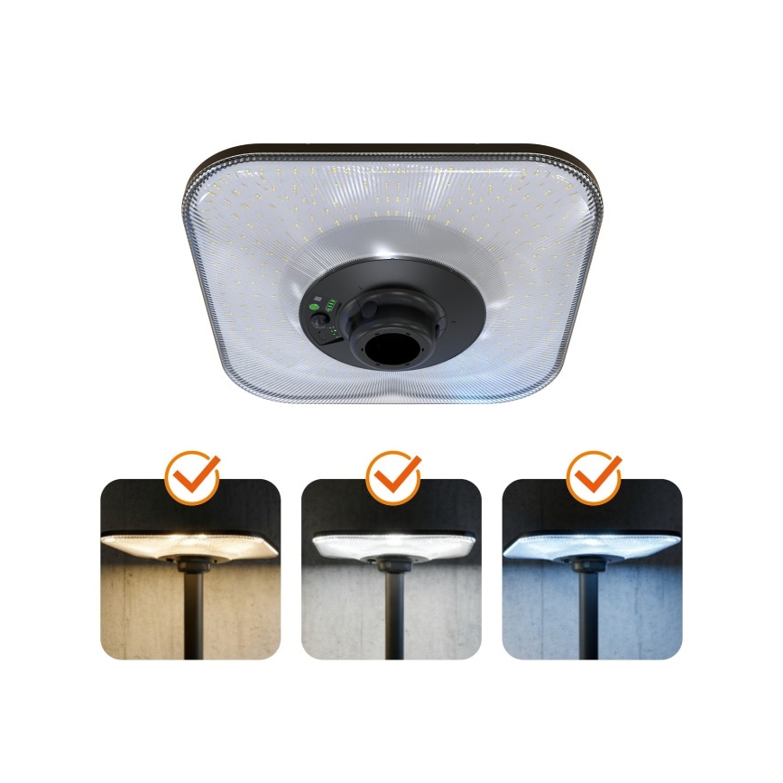 LED-aurinkokennolla varustettu katuvalaisin anturilla SOLSUMI LED/25W/3,2V 3000/4000/6500K IP54 24000 mAh + kaukosäädin