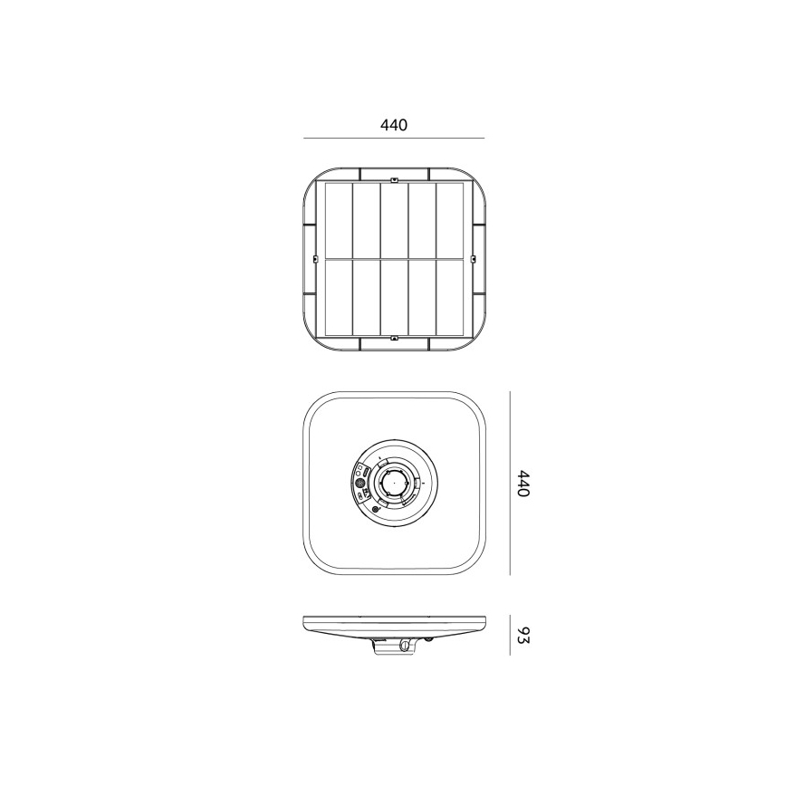 LED-aurinkokennolla varustettu katuvalaisin anturilla SOLSUMI LED/25W/3,2V 3000/4000/6500K IP54 24000 mAh + kaukosäädin