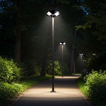 LED himmennettävä aurinkokäyttöinen katuvalaisin anturilla LED/15W/6V 11000 mAh 6500K IP65 musta + kaukosäädin