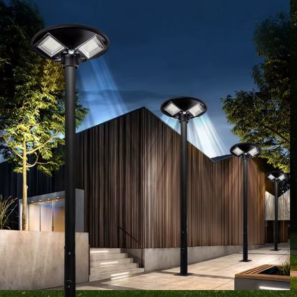 LED himmennettävä aurinkokäyttöinen katuvalaisin anturilla LED/15W/6V 11000 mAh 6500K IP65 musta + kaukosäädin