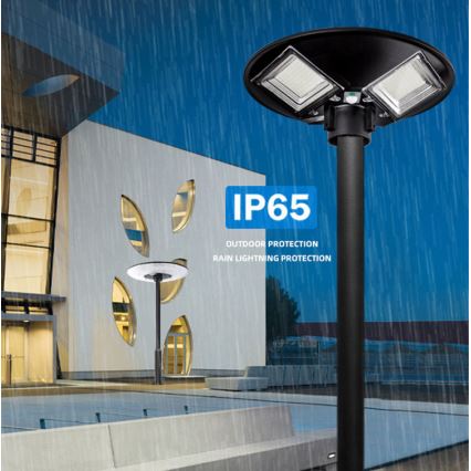 LED himmennettävä aurinkokäyttöinen katuvalaisin anturilla LED/15W/6V 11000 mAh 6500K IP65 musta + kaukosäädin