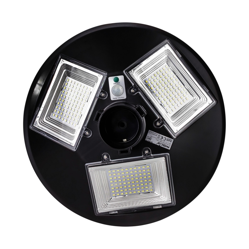 LED himmennettävä aurinkokäyttöinen katuvalaisin anturilla LED/15W/6V 11000 mAh 6500K IP65 musta + kaukosäädin