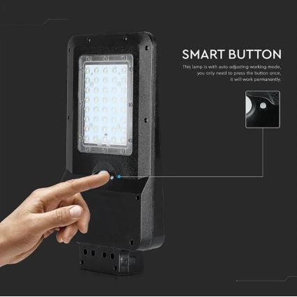 LED-aurinkokäyttöinen katuvalaisin liiketunnistimella LED/15W/7,4V 6000K IP65 5400 mAh