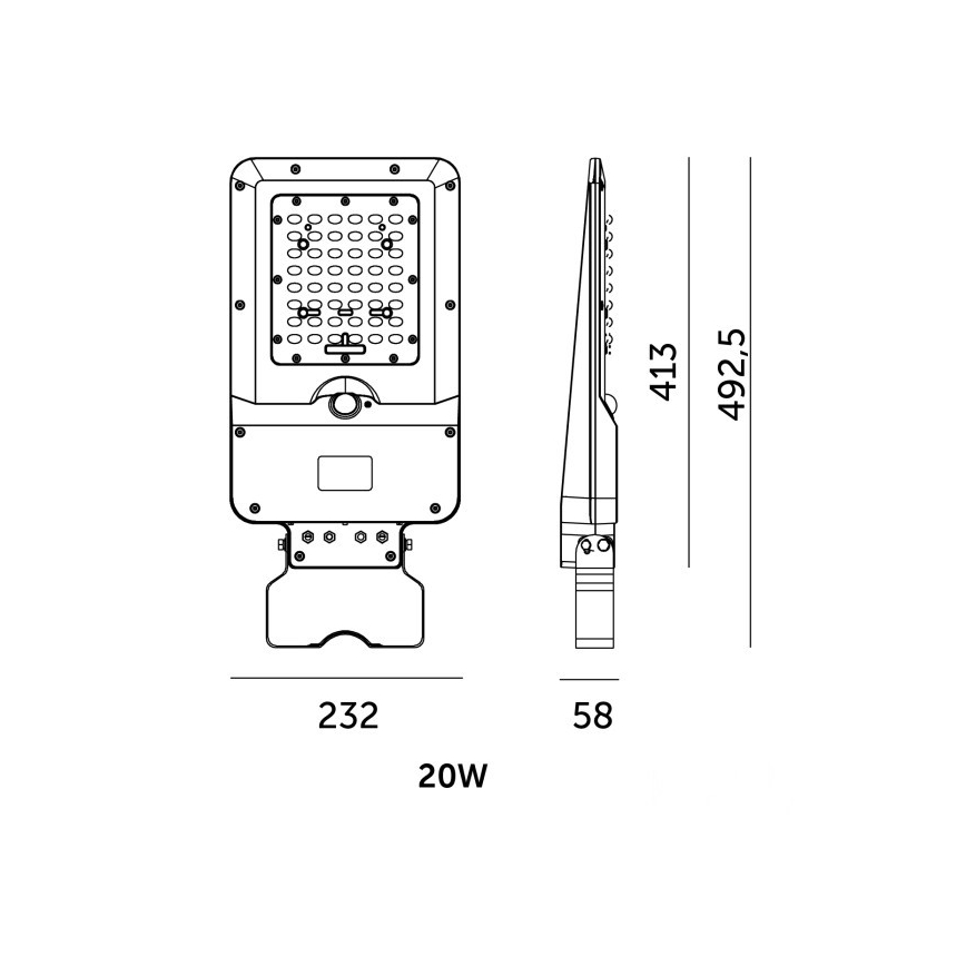 LED aurinkokatuvalo anturilla STREET LED/20W/7,4V 3000/4000/6000K IP65 5400 mAh