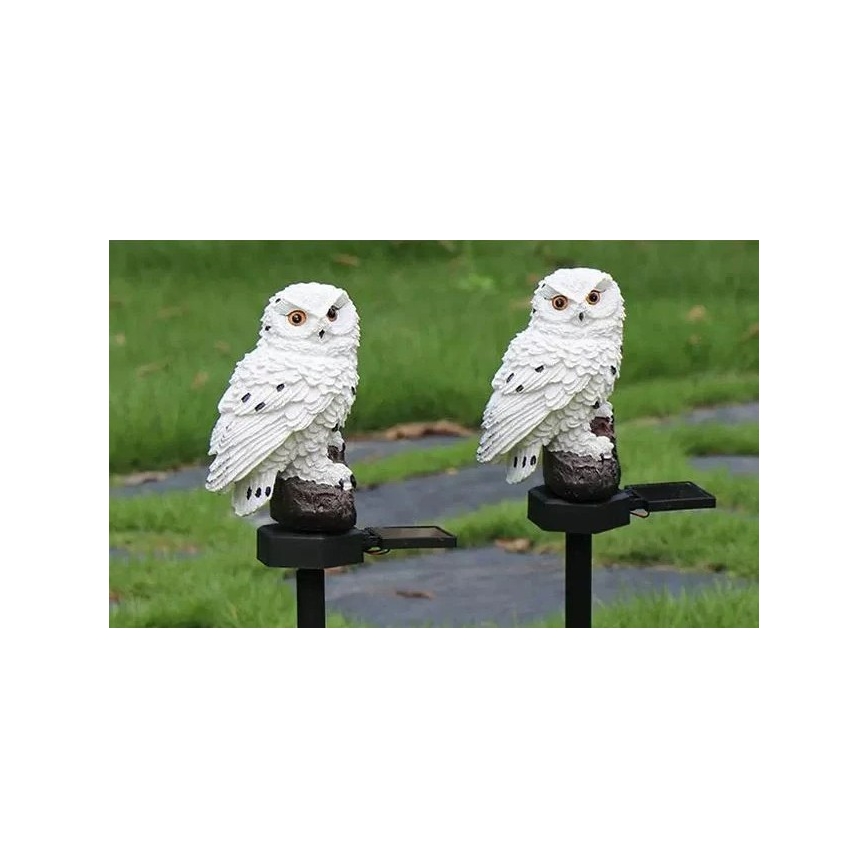 LED-aurinkokoristevalaisin anturilla 6x LED/1,2 V 3000 K 40 cm 600 mAh IP44 pöllö
