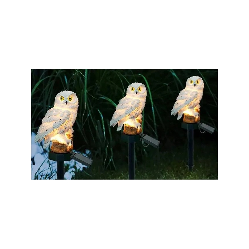 LED-aurinkokoristevalaisin anturilla 6x LED/1,2 V 3000 K 40 cm 600 mAh IP44 pöllö