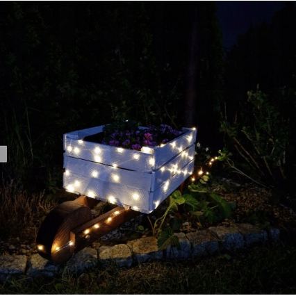 LED-aurinkokäyttöinen koristevaloketju 200xLED/1,2V 800 mAh 12 m IP44 musta