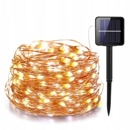 LED-aurinkokäyttöinen koristevaloketju 200xLED/1,2V 800 mAh 12 m IP44 musta
