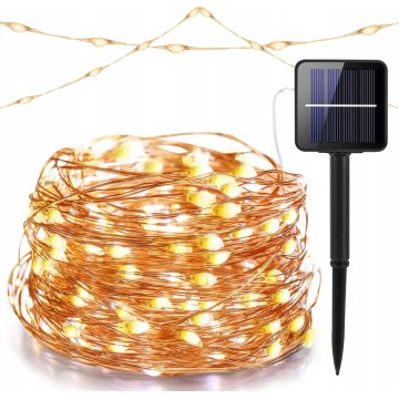 LED-aurinkokäyttöinen koristevalosarja 100xLED/1,2V 800 mAh 7 m IP44 musta