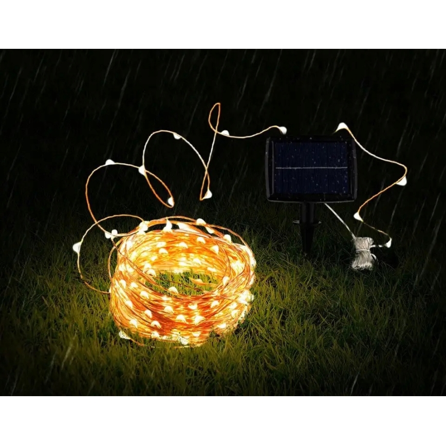 LED-aurinkokäyttöinen koristevalosarja 100xLED/1,2V 800 mAh 7 m IP44 musta