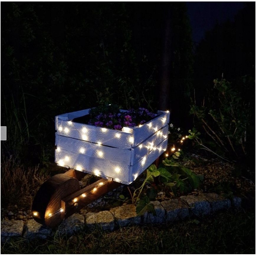 LED-aurinkokäyttöinen koristevalosarja 100xLED/1,2V 800 mAh 7 m IP44 musta
