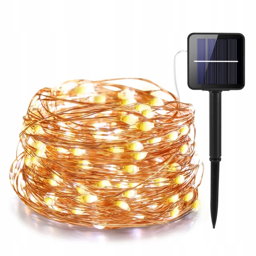 LED-aurinkokäyttöinen koristevalosarja 100xLED/1,2V 800 mAh 7 m IP44 musta