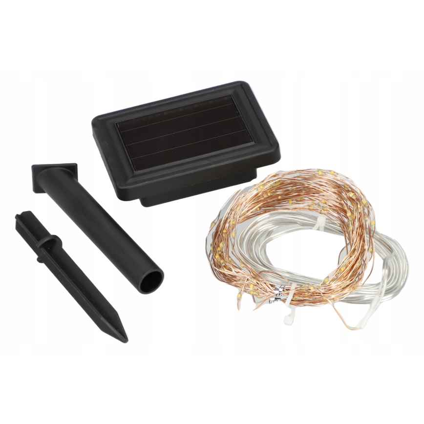 LED-aurinkokäyttöinen koristevalosarja 100xLED/1,2V 800 mAh 7 m IP44 musta