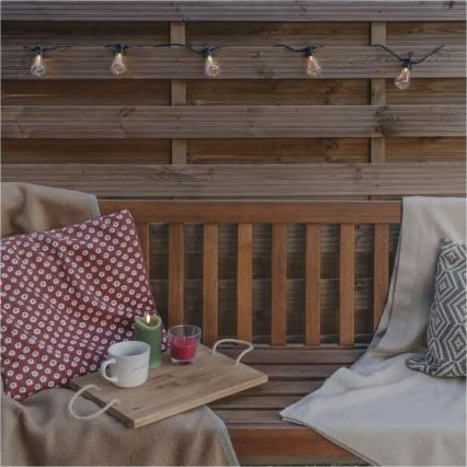 LED-aurinkokäyttöinen koristevalosarja 10xLED/0,6W/1,2V 4,5m IP44 800 mAh