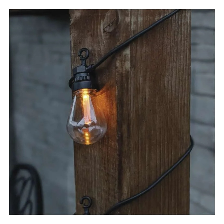 LED-aurinkokäyttöinen koristevalosarja 10xLED/0,6W/1,2V 4,5m IP44 800 mAh