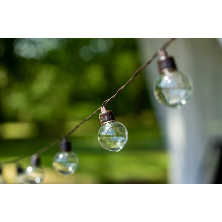 LED-aurinkokäyttöinen koristevalosarja 30 LED/8 toimintoa 500 mAh 10,6 m IP67 lämmin valkoinen