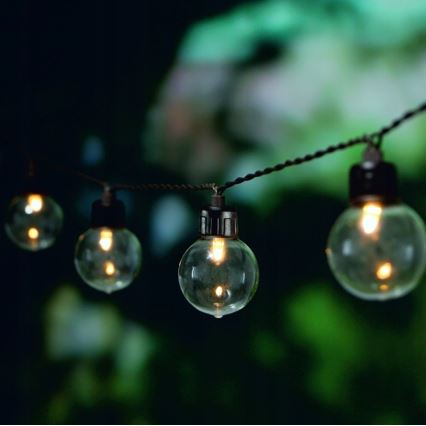 LED-aurinkokäyttöinen koristevalosarja 30 LED/8 toimintoa 500 mAh 10,6 m IP67 lämmin valkoinen