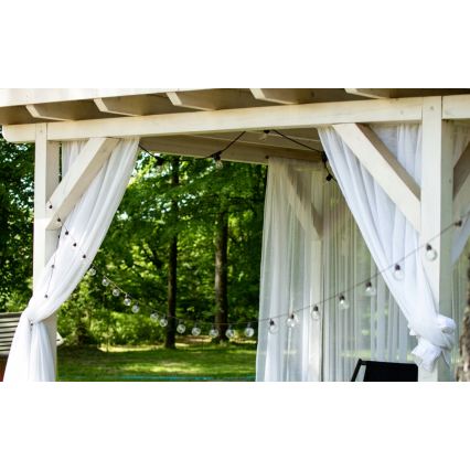 LED-aurinkokäyttöinen koristevalosarja 30xLED/8 toimintoa 500 mAh 10,6 m IP67 lämmin valkoinen