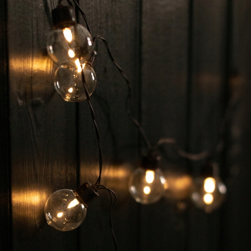 LED-aurinkokäyttöinen koristevalosarja 30xLED/8 toimintoa 500 mAh 10,6 m IP67 lämmin valkoinen