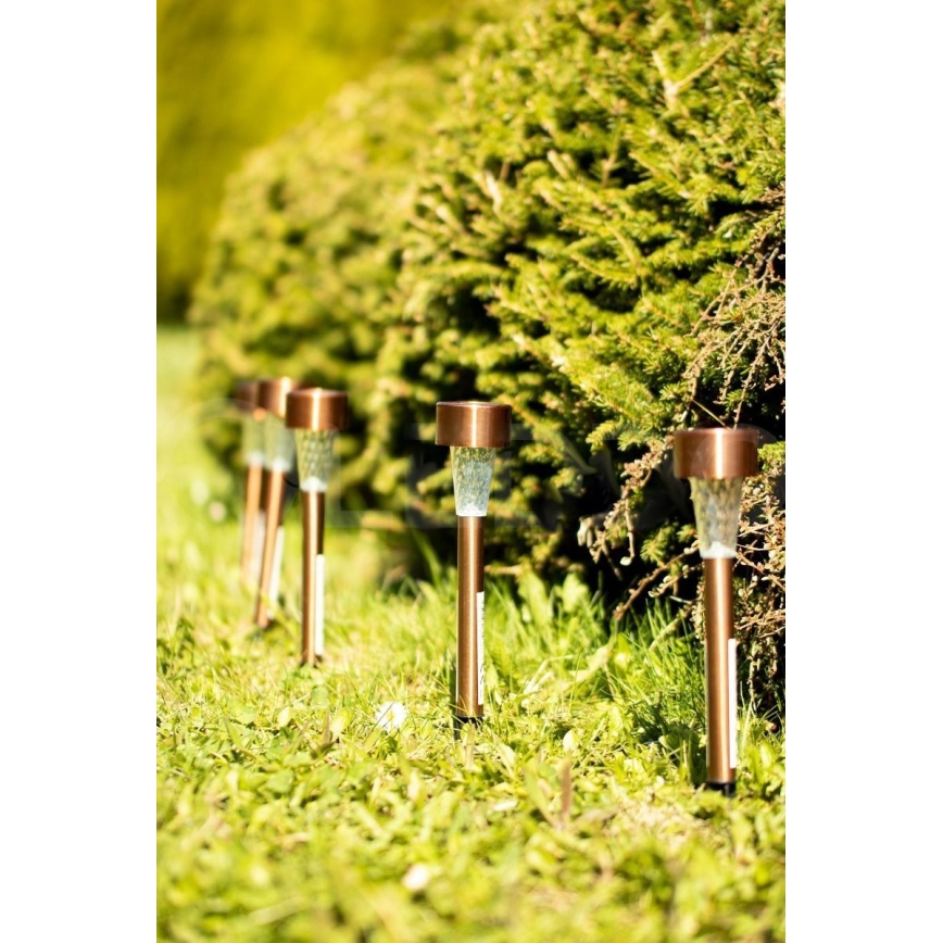 LED aurinkokäyttöinen lamppu LED/2V 40 mAh IP44 kuparinvärinen