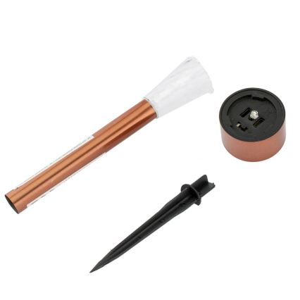 LED aurinkokäyttöinen lamppu LED/2V 40 mAh IP44 kuparinvärinen