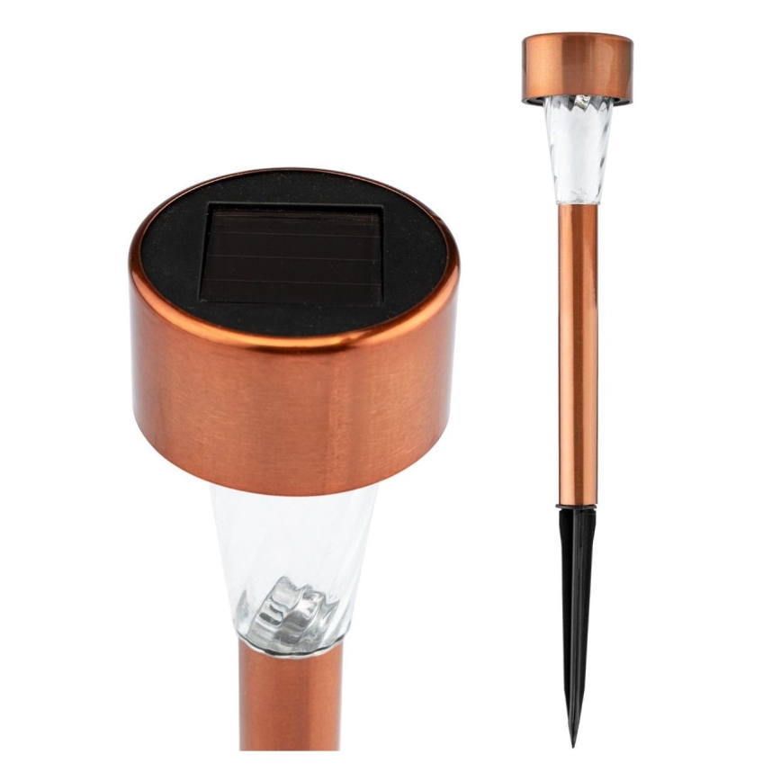 LED aurinkokäyttöinen lamppu LED/2V 40 mAh IP44 kuparinvärinen