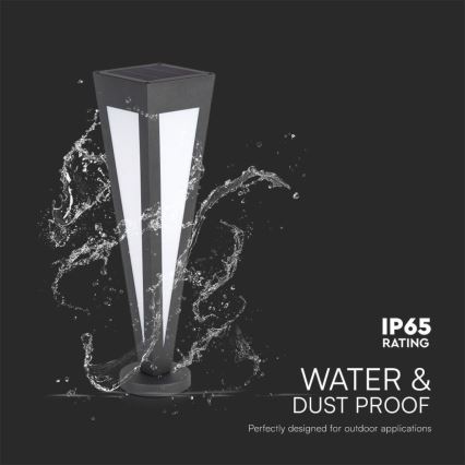 LED aurinkokennovalo LED/2W/3,7V IP65 3000K 2600 mAh musta + kaukosäädin