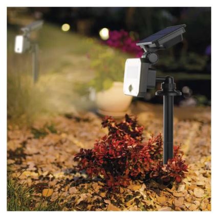 LED aurinkokennovalo liiketunnistimella SPILO LED/3,7V 3600mAh 3000K IP54 + kaukosäädin