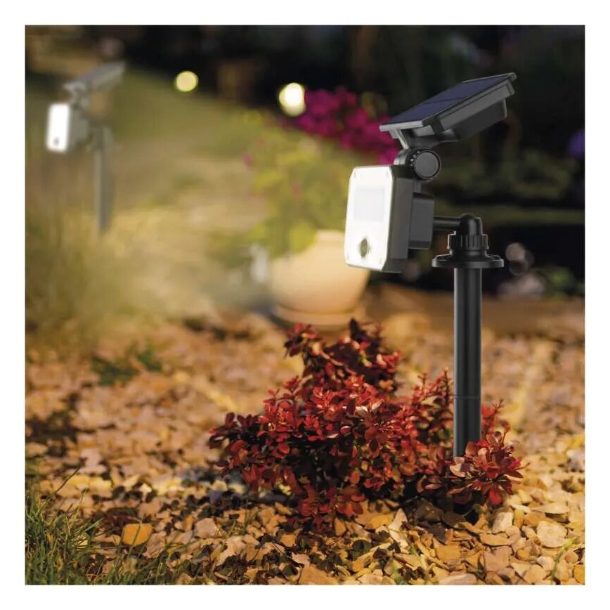 LED aurinkokennovalo liiketunnistimella SPILO LED/3,7V 3600mAh 3000K IP54 + kaukosäädin