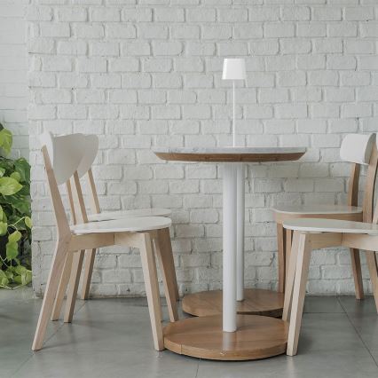 LED aurinkokennolla varustettu himmennettävä magneettinen kosketuslatauksella toimiva pöytävalaisin LED/5W/5V 3000-6000K 3600 mAh IP65 valkoinen