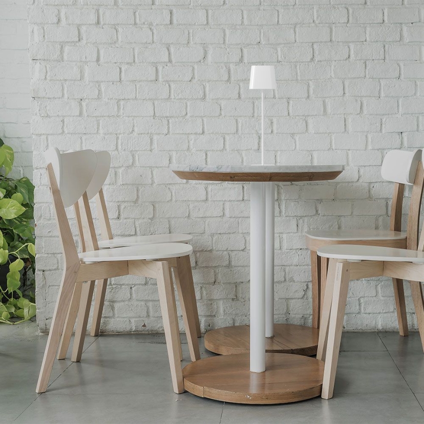 LED aurinkokennolla varustettu himmennettävä magneettinen kosketuslatauksella toimiva pöytävalaisin LED/5W/5V 3000-6000K 3600 mAh IP65 valkoinen