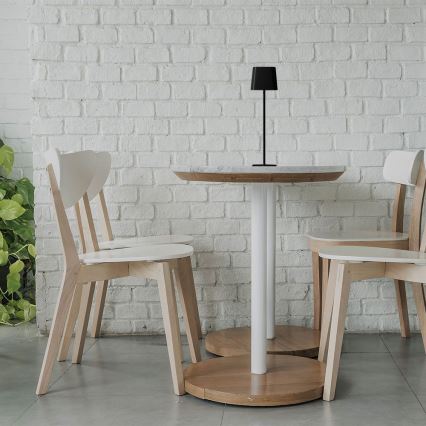 LED aurinkokennolla varustettu himmennettävä magneettinen kosketuslatauksella toimiva pöytävalaisin LED/5W/5V 3000-6000K 3600 mAh IP65 musta