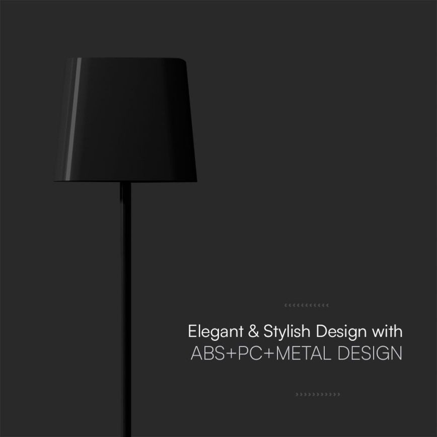 LED aurinkokennolla varustettu himmennettävä magneettinen kosketuslatauksella toimiva pöytävalaisin LED/5W/5V 3000-6000K 3600 mAh IP65 musta