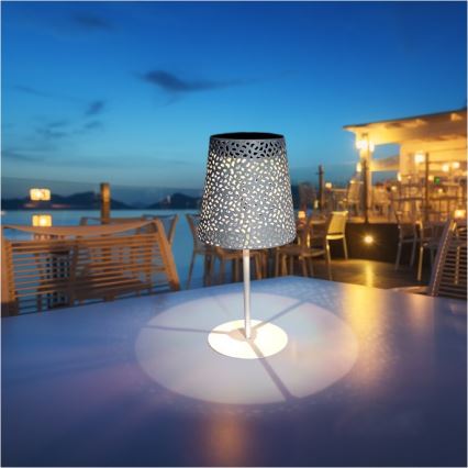 LED-aurinkokäyttöinen pöytävalaisin LUVETRA LED/1xAA 4000K IP44 200 mAh valkoinen