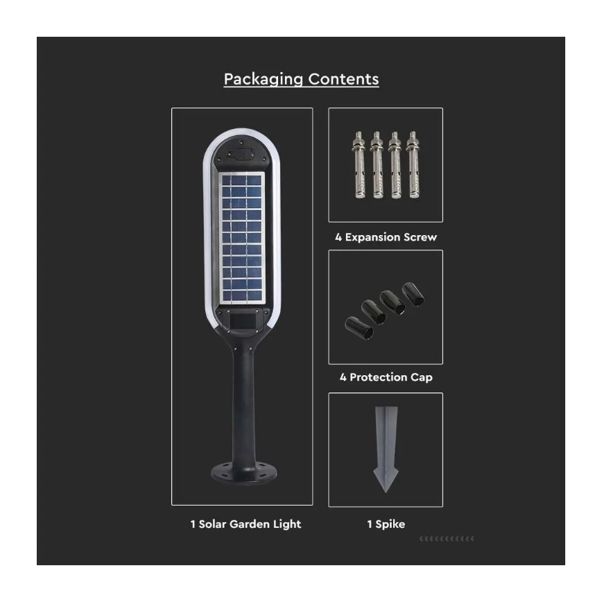 LED aurinkokäyttöinen pylväsvalaisin anturilla BOLLARD LED/5W/5,5V 70 cm 4000K IP65 2000 mAh